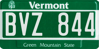 VT license plate BVZ844
