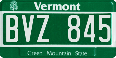 VT license plate BVZ845