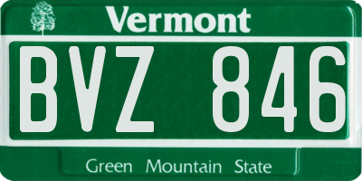VT license plate BVZ846
