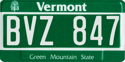 VT license plate BVZ847