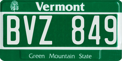 VT license plate BVZ849
