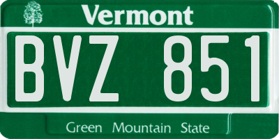 VT license plate BVZ851