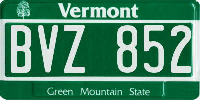 VT license plate BVZ852
