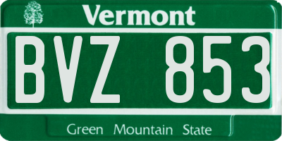 VT license plate BVZ853