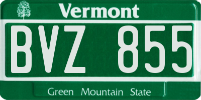 VT license plate BVZ855