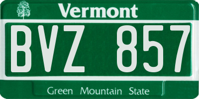 VT license plate BVZ857