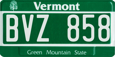 VT license plate BVZ858