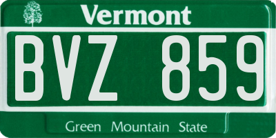 VT license plate BVZ859