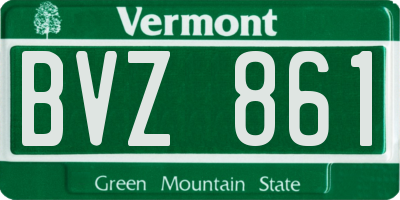 VT license plate BVZ861
