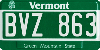 VT license plate BVZ863