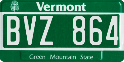 VT license plate BVZ864
