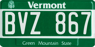 VT license plate BVZ867