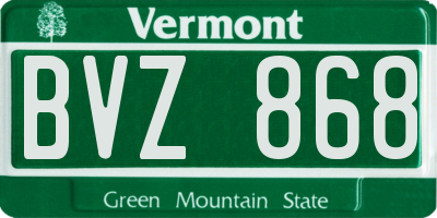 VT license plate BVZ868