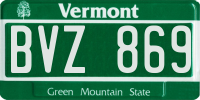 VT license plate BVZ869