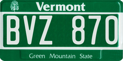 VT license plate BVZ870