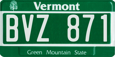 VT license plate BVZ871