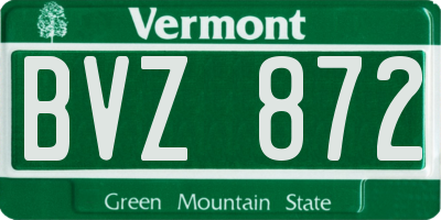 VT license plate BVZ872