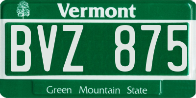 VT license plate BVZ875