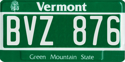 VT license plate BVZ876