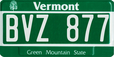 VT license plate BVZ877