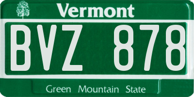 VT license plate BVZ878