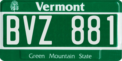 VT license plate BVZ881