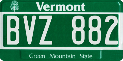 VT license plate BVZ882