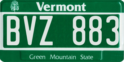 VT license plate BVZ883