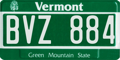VT license plate BVZ884
