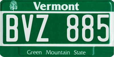 VT license plate BVZ885