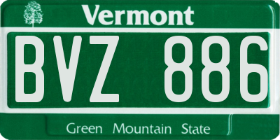 VT license plate BVZ886