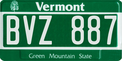 VT license plate BVZ887
