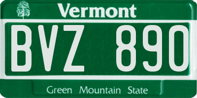 VT license plate BVZ890