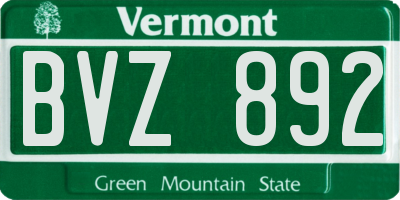 VT license plate BVZ892