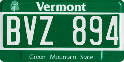 VT license plate BVZ894
