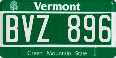 VT license plate BVZ896
