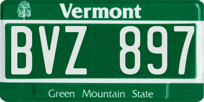 VT license plate BVZ897
