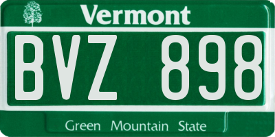 VT license plate BVZ898