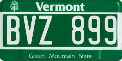 VT license plate BVZ899