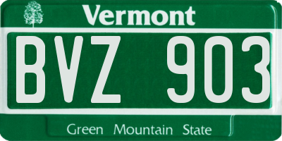 VT license plate BVZ903