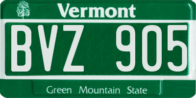 VT license plate BVZ905