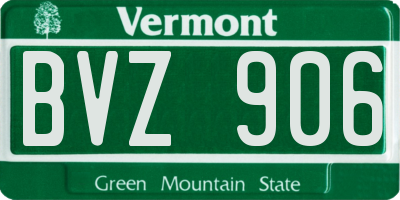 VT license plate BVZ906