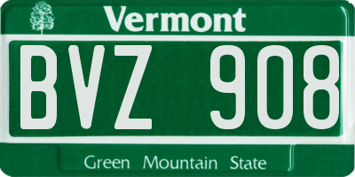 VT license plate BVZ908