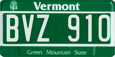 VT license plate BVZ910