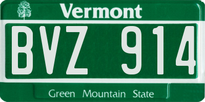 VT license plate BVZ914