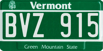 VT license plate BVZ915