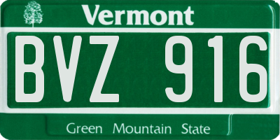 VT license plate BVZ916