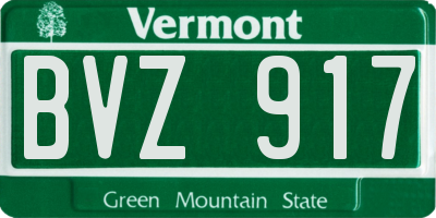 VT license plate BVZ917