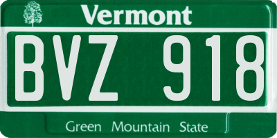 VT license plate BVZ918
