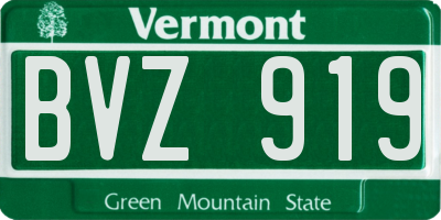 VT license plate BVZ919